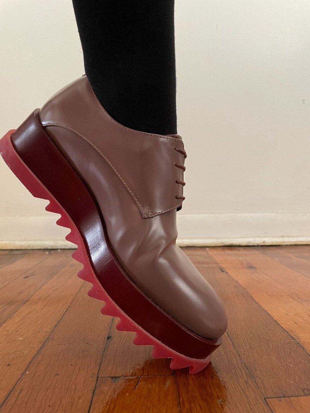 Jil Sander Women's Lavender and Burgundy Oxfords